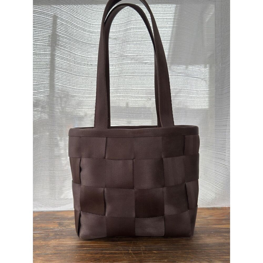 Harveys Seatbelt Bag Woven Mini Tote Double Handle Shoulder Purse‎ Brown